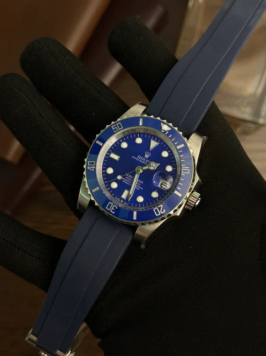 RLX - Submariner Rubber - Silver Blue - AAA Quality