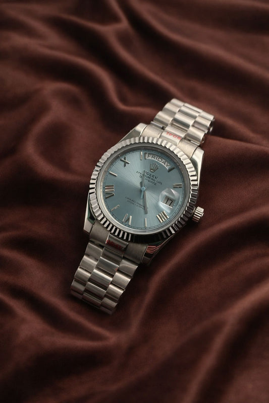 RLX - Day Date Silver Sky Blue - AAA Quality
